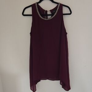 Elegant Burgundy Sleeveless Top